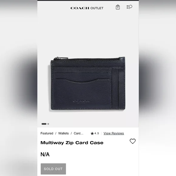 Coach Leather Multiway Zip Card Case - Picture 1 of 9